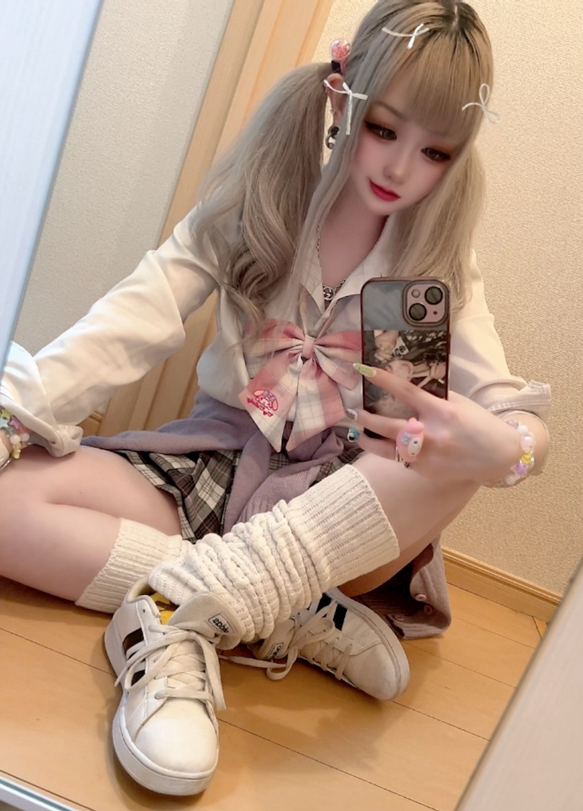 JK スカート　短い　尻 