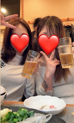 まり「ゆりちゃんとビール🍻💕」