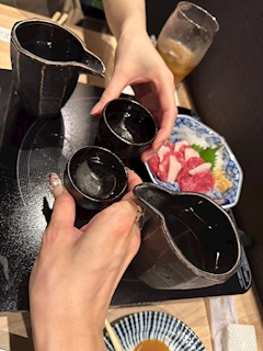 まりこ「もつ鍋と日本酒🍶」