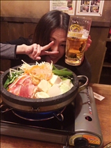 Mrs.J錦 遊里さん  と  鍋
