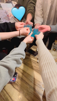 水嶋　空乃「みんなで乾杯🩵」