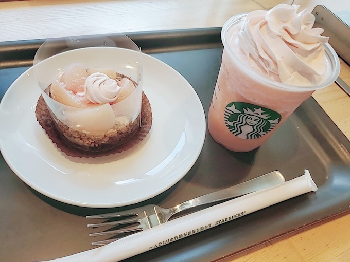 桃づくし スターバックス コーヒー 金山駅南口店 Starbucks Coffee 金山 カフェ 喫茶 ポケパラplus