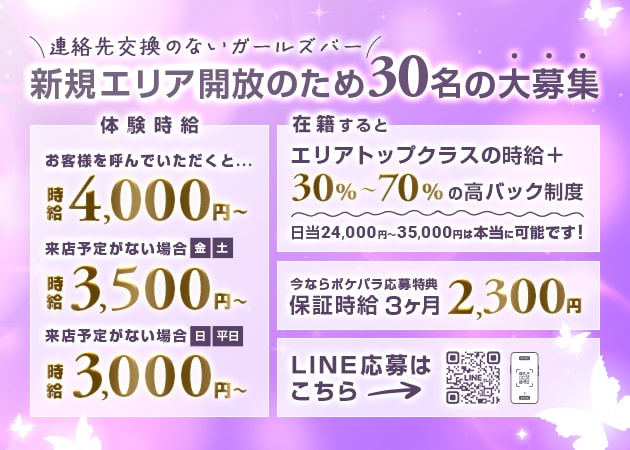 bar Festival 職種：①カウンターレディ
②キャスト社員
③ガール