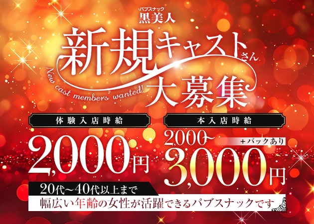 パブスナック黒美人 職種：フロアレディ