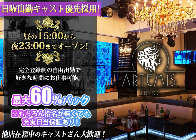 ARTEMIS 職種:(1)フロアレディ
(2)エスコート/バニー