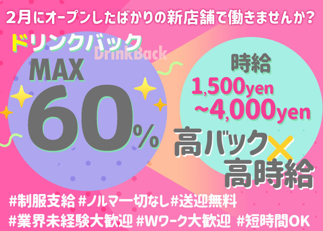 GoGoBAR美野島店 職種:カウンターレディ
(お酒を作ったり、お客様とおしゃべりしたりの簡単なお仕事です)