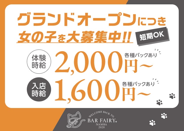 立呑屋 Fairy 裏なんば店の求人 ミナミ ガールズバー ポケパラ体入