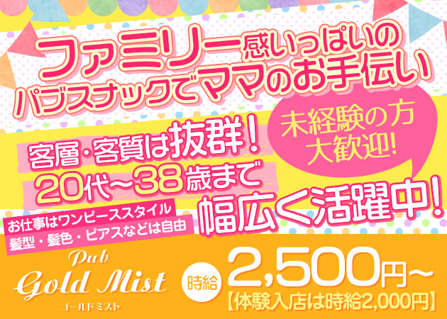 Pub Gold Mist 職種:フロアレディ
(ママのお手伝い)