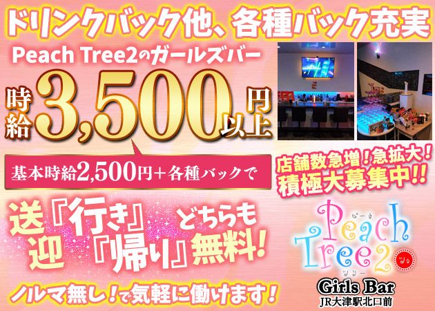 Peach Tree2 GirlsBar JR大津駅北口前店の求人 - 熊本 大津町/ガールズ