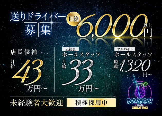 新橋のガールズバー求人/アルバイト情報「Girl's Bar Damon」