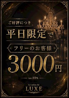 フリーのお客様🌟オールタイム3,000円