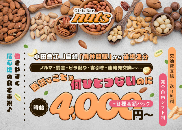 ポケパラ体入 Girls Bar nuts・ナッツ - 南林間のガールズバースタッフ募集