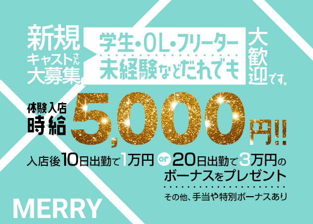 MERRY 職種：フロアレディ
ウエイトレス(ガール)