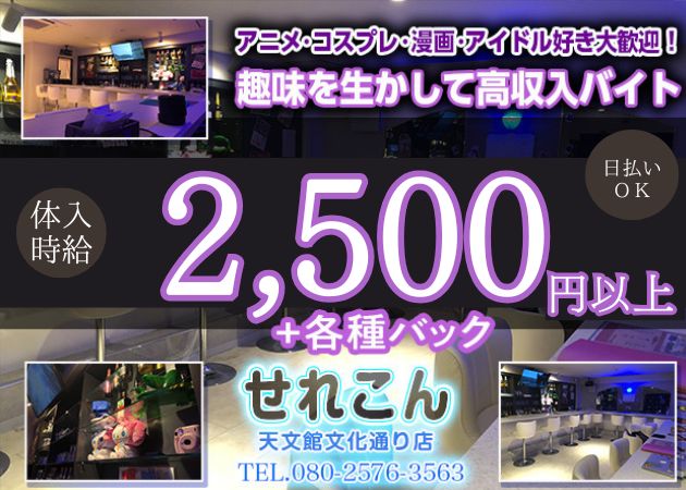 鹿児島県・天文館コンカフェ・せれこん天文館文化通り店の求人