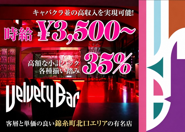 錦糸町北口ガールズバー・Velvety Barの求人