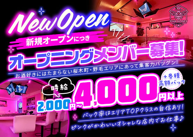 横浜・桜木町ガールズバー・GIRL'S BAR PINK HONEYの求人