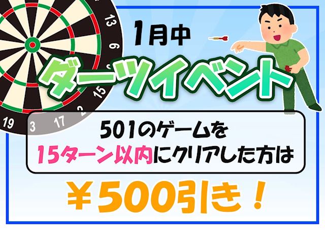 23年1月15日のイベント ダーツイベント あにぽり 秋葉原店 アニポリ アキハバラテン 秋葉原のコンカフェ ポケパラ