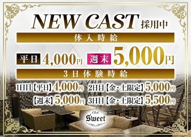 牧之原　静波キャバクラ・CLUB SWEETの求人