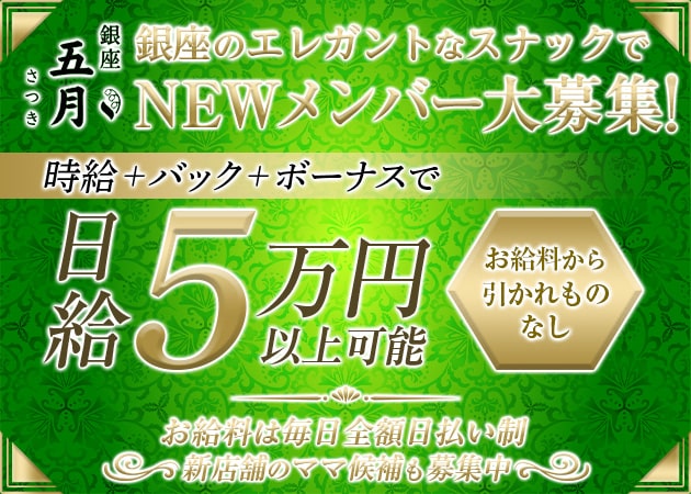 ポケパラ体入 銀座 五月～さつき～・サツキ - 銀座・新橋のパブ/スナックスタッフ募集