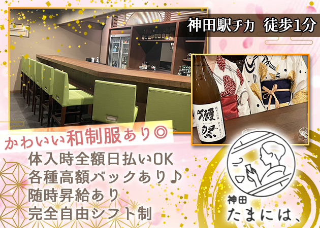 ポケパラ体入 神田 たまには、・カンダタマニハ、 - 神田のパブ/スナック女性キャスト募集