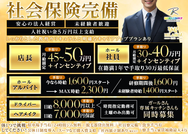 岐阜 柳ヶ瀬のキャバクラ求人/アルバイト情報「MILANOA -REIRA Group-」
