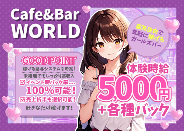 ポケパラ体入 Cafe&Bar WORLD・ワールド - 豊田のガールズバースタッフ募集