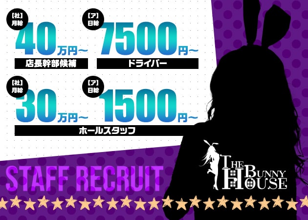 ポケパラ体入 THE BUNNY HOUSE 和歌山店・バニーハウス - 新内（アロチ）のガールズバー男性スタッフ募集