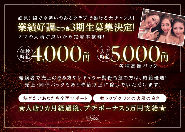 名古屋 錦クラブ/ラウンジ・Club Sfidaの求人