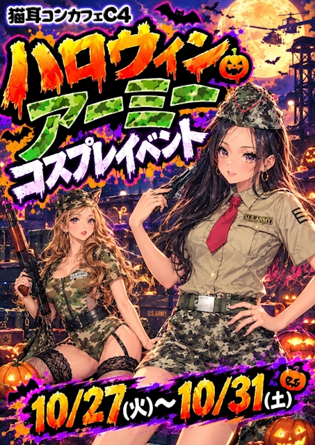 ピックアップニュース 🎃アーミー🎃コスプレイベント 10/27(火)〜10/31(土)