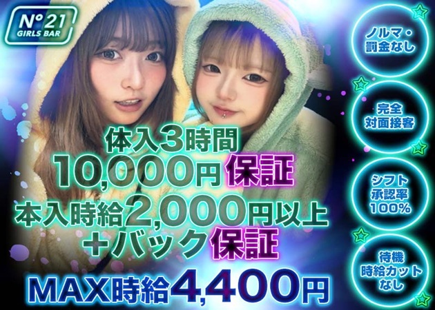川崎駅前ガールズバー・N°21の求人