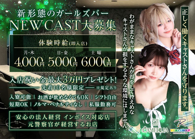 岐阜 柳ヶ瀬ガールズバー・CAMELLIAの求人