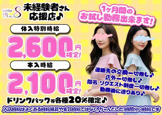 曳舟・押上ガールズバー・Girls Bar NO.8の求人