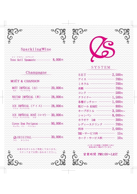 ピックアップニュース Lounge esのメニュー表です!