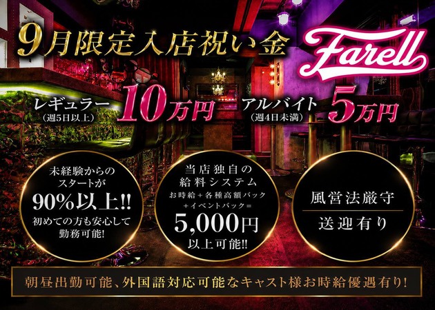 渋谷ガールズバー・Farellの求人