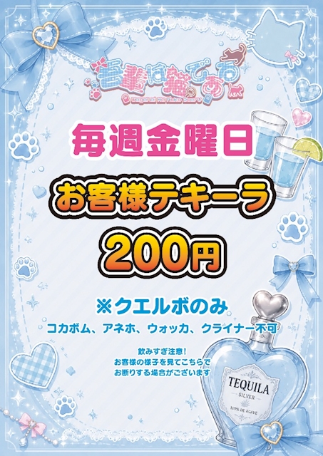 ピックアップニュース 毎週金曜日はテキーラがお得𓂃🫧