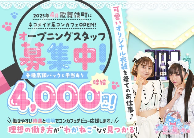 ポケパラ体入 吾輩は猫である - 歌舞伎町のコンカフェ女性キャスト募集