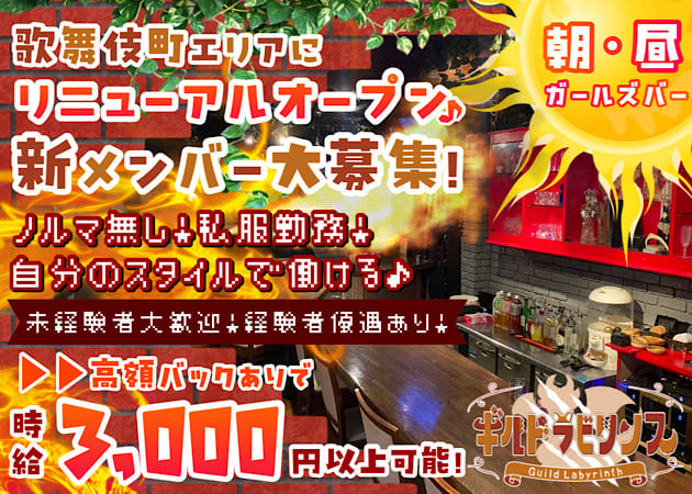 ポケパラ体入 ギルドラビリンス - 歌舞伎町の朝・昼ガールズバースタッフ募集