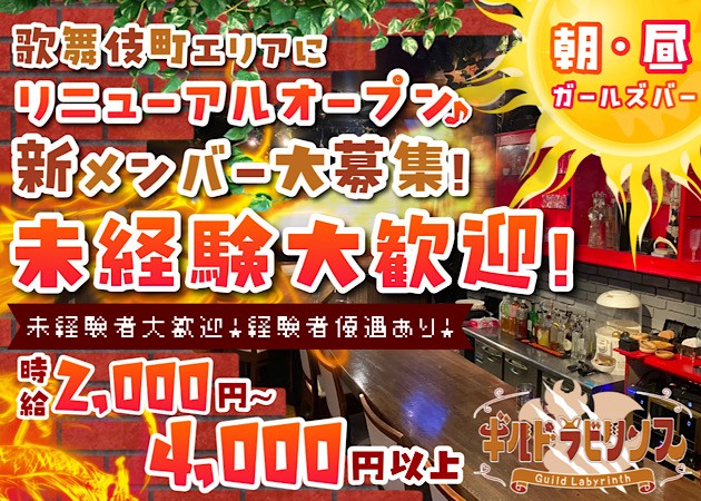 歌舞伎町朝・昼ガールズバー・ギルドラビリンスの求人