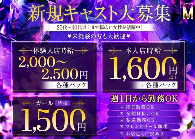古河・東口パブ/スナック・スナック Mの求人