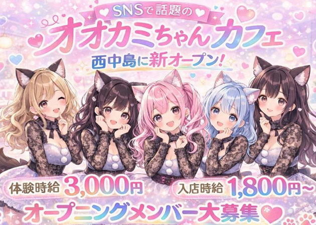 オオカミちゃんカフェ西中島店 職種：カウンターレディ