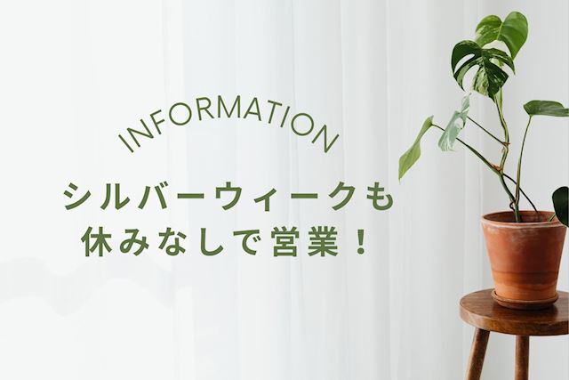 ピックアップニュース 【9月】シルバーウィークも休まず営業します✨
