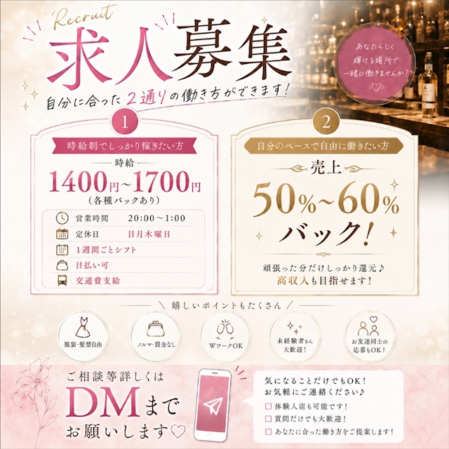 ピックアップニュース 【キャスト募集中】吉原スナック花水木でバイトしませんか♪