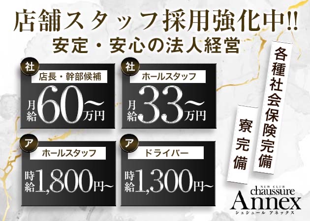 ミナミのキャバクラ求人/アルバイト情報「chaussure Annex」