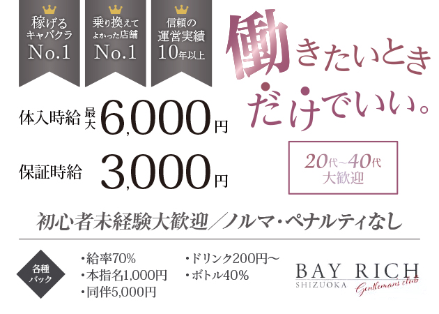 静岡 両替町キャバクラ・BAY RICHの求人