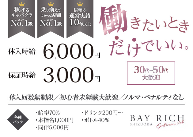 静岡 両替町キャバクラ・BAY RICHの求人