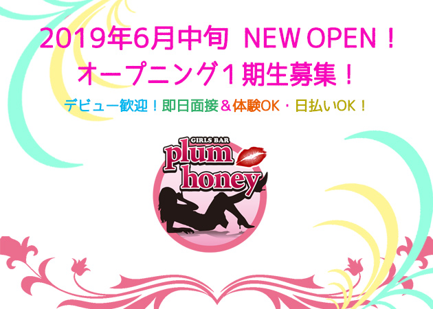 Girls Bar plum honey 職種:【職種】
オープニングガールズ
※カウンター越しのお仕事です
【プラムハニーの安心】
・お酒が飲めなくても大丈夫です!
・ノンアルコールカクテル・ソフトドリンクなどでOK!
・お客様との電話・メールの交換一切なし!
・同伴・アフターの強制一切なし!
・罰金やペナルティー一切なし!