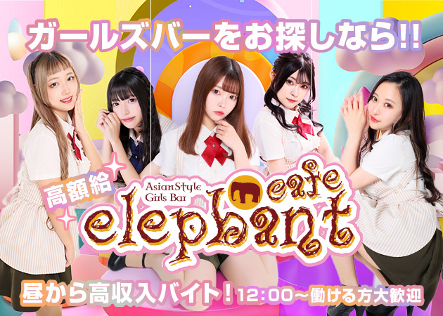 elephant cafe 職種：【職種】
□カウンターガールズ


■送迎有
　終電を過ぎても送迎いたします
　※札幌市内・近郊（江別／恵庭／千歳／小樽／石狩）